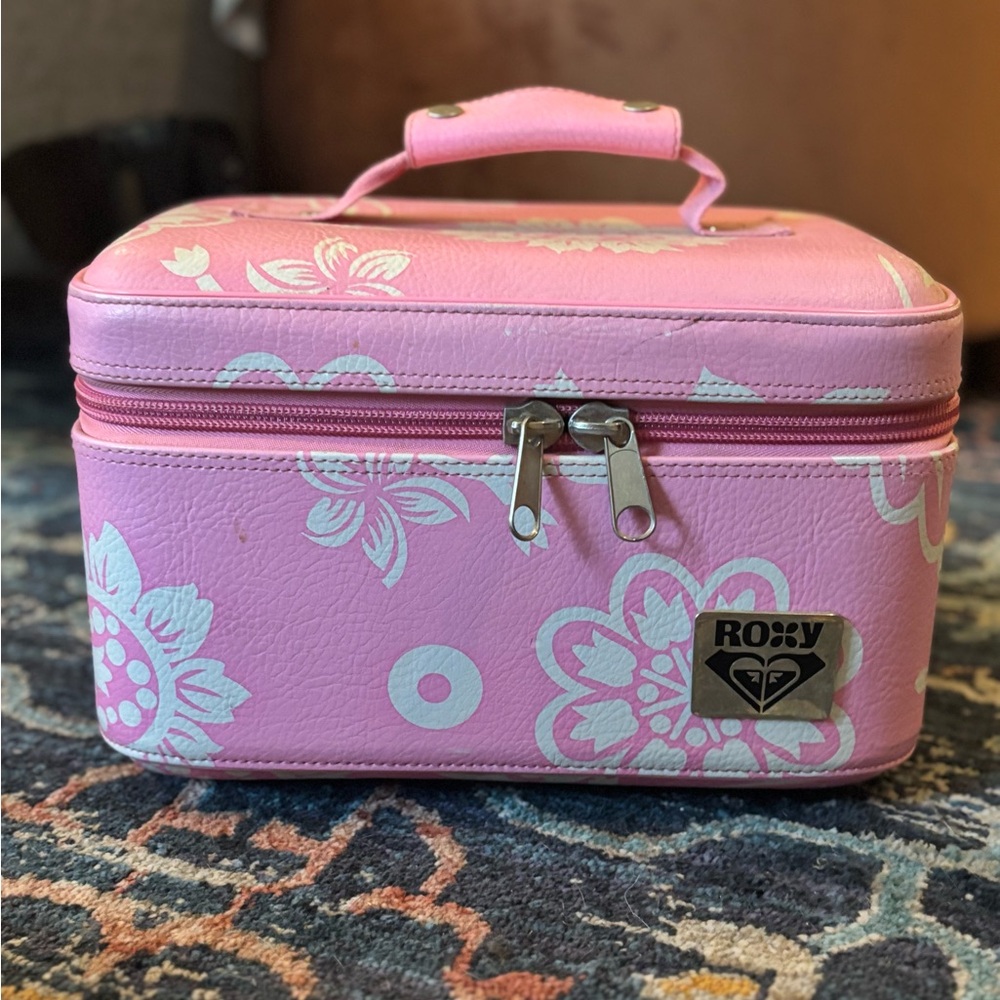 Vintage Roxy Hibiscus Train Case
